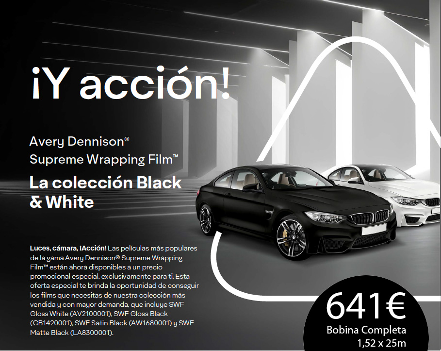 OFERTA Rollo Avery Supreme Wrapping Film Gloss Black 1.52m x 25m